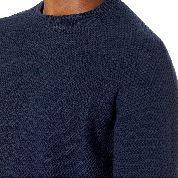 Men's Oversized-Fit Textured Cotton Crewneck Sweater- Size 3XL - Picture 5 of 9